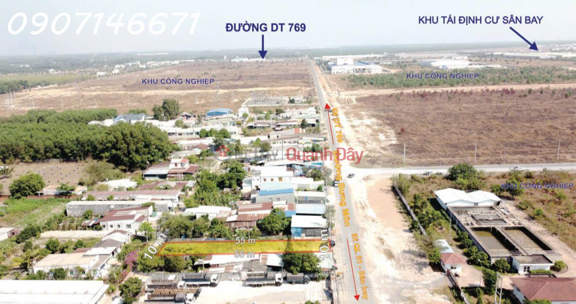 Bán lô đất siêu đẹp mặt tiền đường Bưng Môn, Long An, Long Thành, DT 555.3m2, giá đầu tư, Việt Nam | Bán đ 11 tỷ