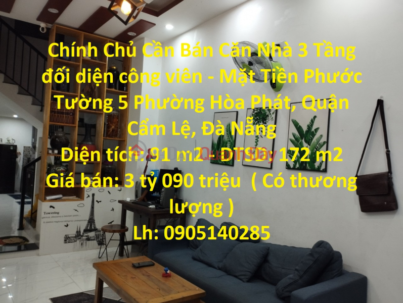 Owner For Sale 3 Floor House opposite the park - Phuoc Tuong 5 Front - Da Nang City Sales Listings