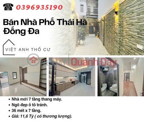 Bán nhà Phố Thái Hà, Mặt Tiền Rộng, Thang Máy Xịn, 36mx7T, Giá: 11.6 Tỷ, Lh: 0396935190. _0