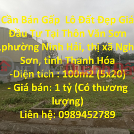 Urgent Sale Beautiful Land Lot Investment Price In Nghi Son town, Thanh Hoa province _0