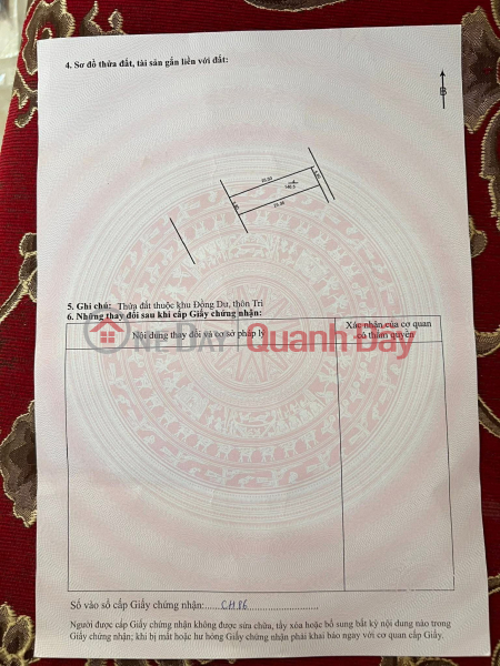 đ 4.18 Billion | Land for sale in Dong Du Thuong Lam, area 146.5m2, suitable for business with car access, 4.18 billion VND, My Duc.