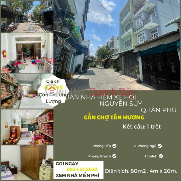 Selling house HXH 6M Nguyen Sy 80m2, 6.25 billion, near Tan Huong market Sales Listings