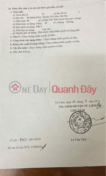 NHÀ ĐẸP - GIÁ TỐT - Bán Nhà Phường Minh Khai, Quận Bắc Từ Liêm, TP Hà Nội Việt Nam | Bán, đ 8,5 tỷ