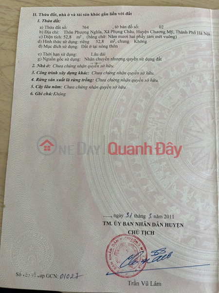 Property Search Vietnam | OneDay | Nhà ở | Niêm yết bán ĐẤT ĐẸP - GIÁ TỐT - Cần Bán Nhanh Lô Đất Vị Trí Đắc Địa Tại Phụng Châu, Chương Mỹ, Hà Nội