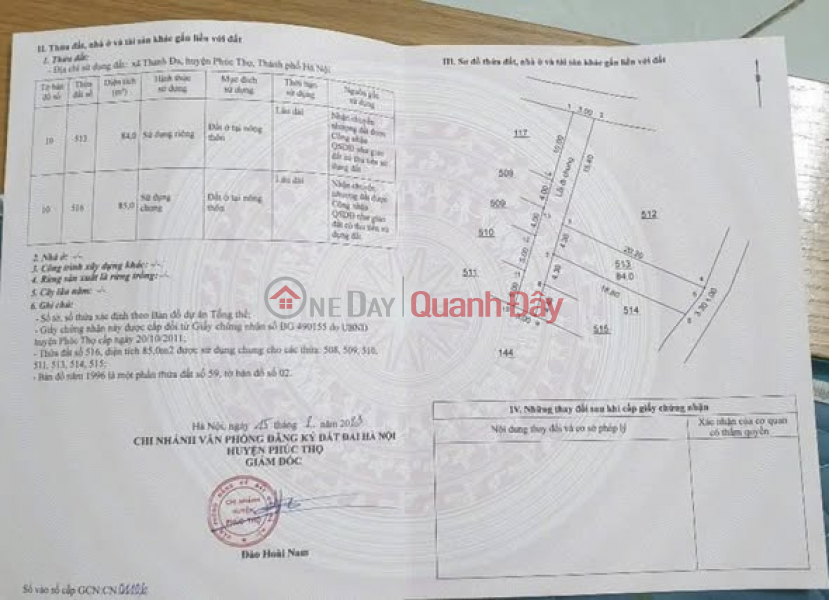 84M² LAND WITH 2 FRONTAGES – THANH DA FURNITURE CRAFT VILLAGE _ HAT MON _ HANOI Sales Listings