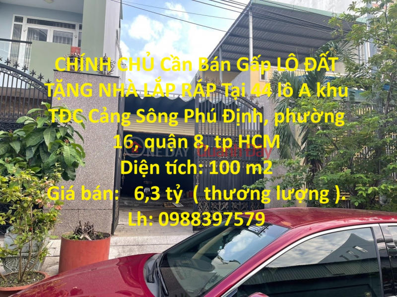 GENERAL FOR SALE Urgently Land Plot For Assembly House In Phu Dinh River Port Resettlement Area Sales Listings