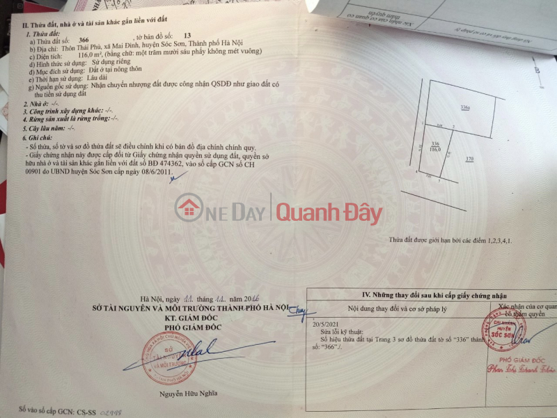 Property Search Vietnam | OneDay | Residential, Sales Listings NEED MONEY HOUSEHOLDS SEND URGE SALE ANGLE Plot 116M2 THAI PHU – MAI DINH – NOI BAI AIRPORT