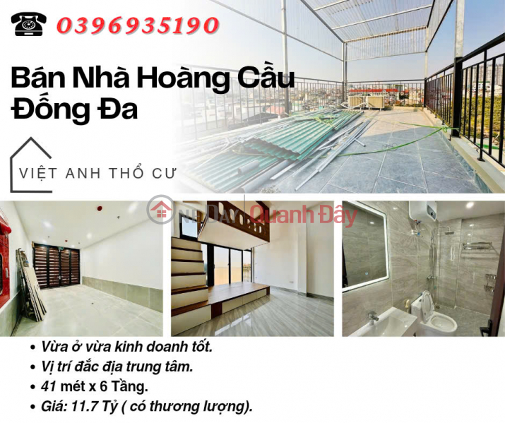 Bán nhà Phố Hoàng Cầu, Ngõ Thông, Kinh Doanh Tốt, 41mx6T, Giá: 11.7 Tỷ, Lh: 0396935190. Niêm yết bán