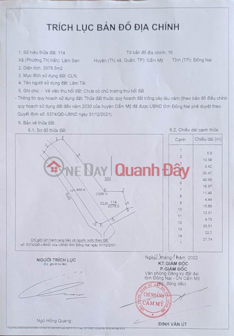 BEAUTIFUL LAND - GOOD PRICE - Land Lot For Sale Prime Location In Lam San Commune, Cam My District, Dong Nai Province _0