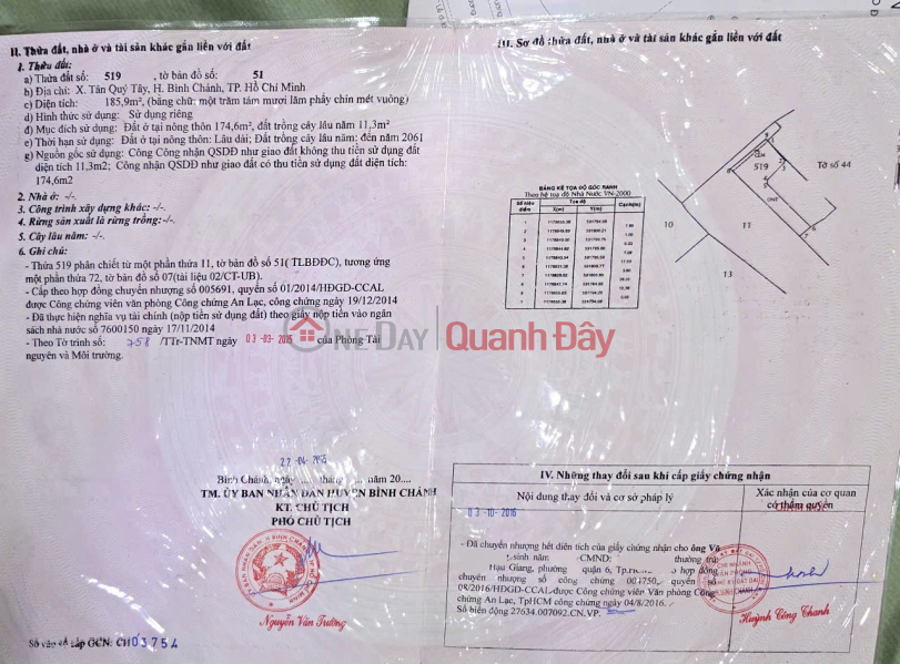 CHÍNH CHỦ Cần Bán Đất Vị Trí Đẹp Tặng Nhà Xã Tân Quý Tây, Bình Chánh, HCM Niêm yết bán