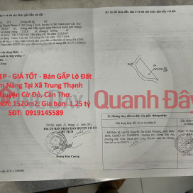 PRIME LAND - GREAT PRICE - URGENT SALE OF A PLOT OF LAND WITH HIGH POTENTIAL IN Trung Thanh Commune, Co Do District, Can Tho City. _0