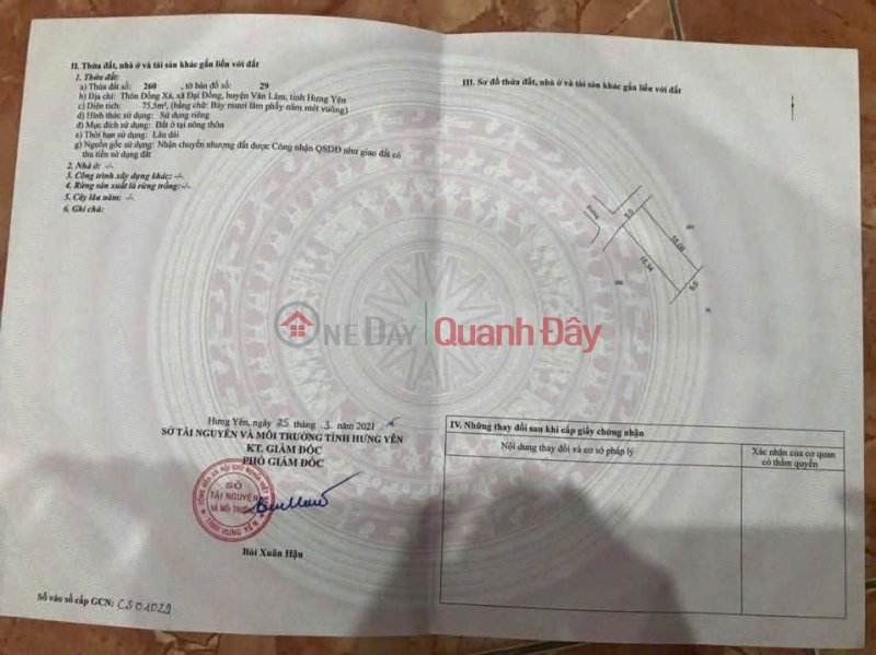 Owner Needs to Sell Urgently a Lot of Land in Car Lane at Dong Xa Village, Dai Dong, Van Lam, Hung Yen. Sales Listings