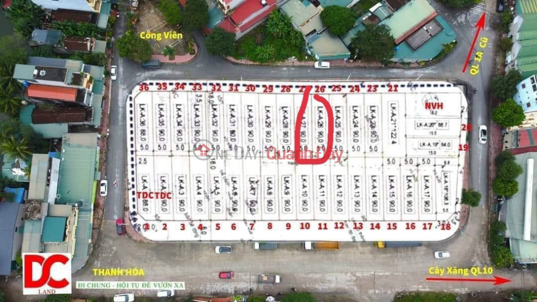 CHEAP SALE OF AUCTION LAND LOT AT RESIDENTIAL AREA NO. 1, STREET 1A, LONG ANH WARD, THANH HOA, Vietnam, Sales, ₫ 980 Million