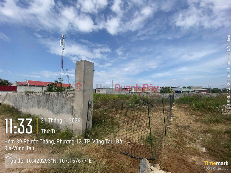 CẦN BÁN GẤP ĐẤT NỀN 500m² – PHƯỜNG PHƯỚC THẮNG (P.12 CŨ),TP. HỒ CHÍ MINH (VŨNG TÀU CŨ) | Việt Nam Bán | đ 3,9 tỷ