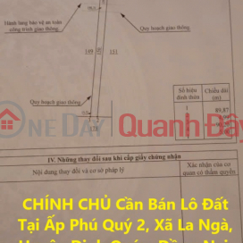 CHÍNH CHỦ Cần Bán Lô Đất Tại Ấp Phú Quý 2, Xã La Ngà, Huyện Định Quán, Đồng Nai. _0