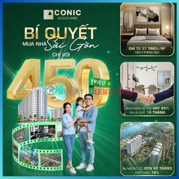 Property Search Vietnam | OneDay | Residential Sales Listings | Apartment 86m2 Conic Boulevard Binh Chanh 2 bedrooms River view