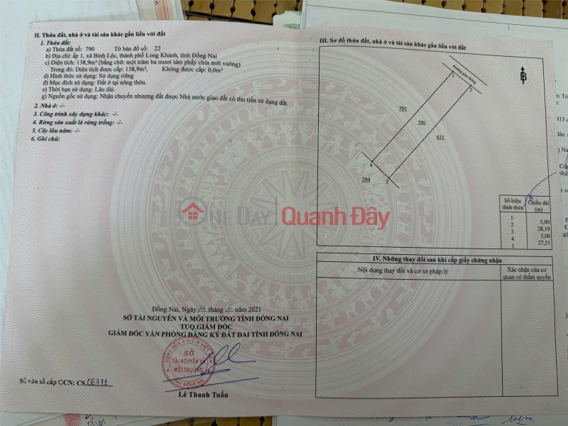 CHÍNH CHỦ CẦN Bán Đất Cạnh Nhà Thờ Bình Khánh, Xã Bình Lộc, Thành phố Long Khánh, Đồng Nai. Niêm yết bán