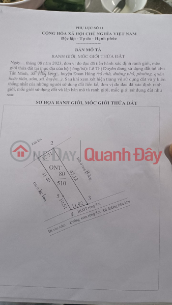 BEAUTIFUL LAND - GOOD PRICE - Land Lot For Sale Prime Location In Hung Long Commune, Doan Hung District, Phu Tho Sales Listings