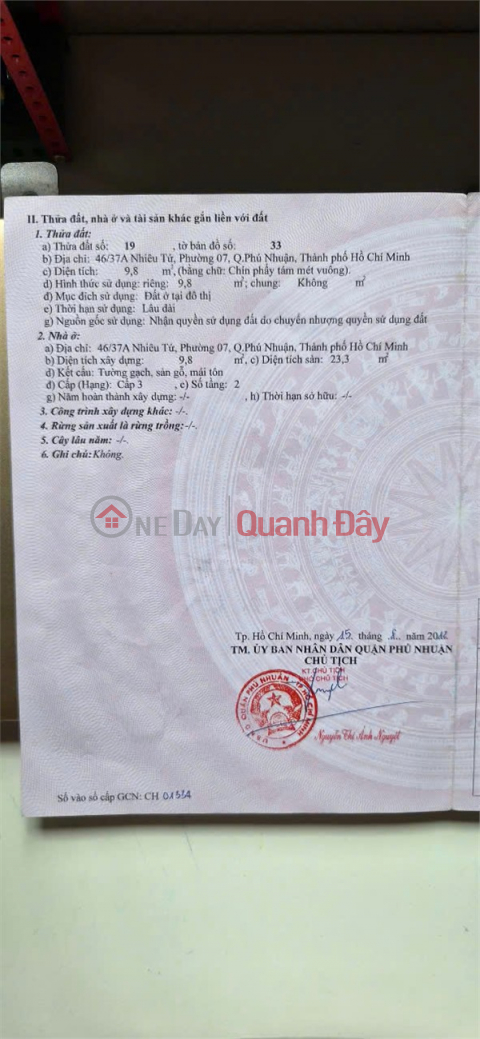 HOT HOT– CHÍNH CHỦ CẦN NHÀ TẠI Phường 7, Quận Phú Nhuận, Tp Hồ Chí Minh _0