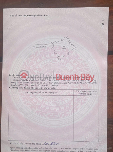 đ 6.98 Billion | OWNER SELLING 1,080M2 LAND WITH TITLE DEED, 30M FRONTAGE, FULL AMENITIES, LOCATED RIGHT ON TL87A - YEN BAI