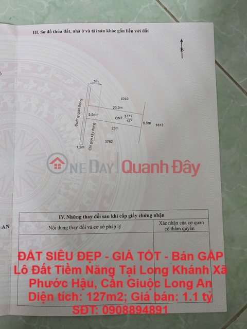 SUPER BEAUTIFUL LAND - GOOD PRICE - URGENTLY SELLING A PLOT OF POTENTIAL LAND IN LONG KHANH, PHUOC HAU COMMUNE, CAN GIOC LONG AN _0