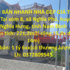 CẦN BÁN NHANH NHÀ ĐẸP GIÁ TỐT TẠI Tại huyện Nghĩa Hưng tỉnh Nam Định _0