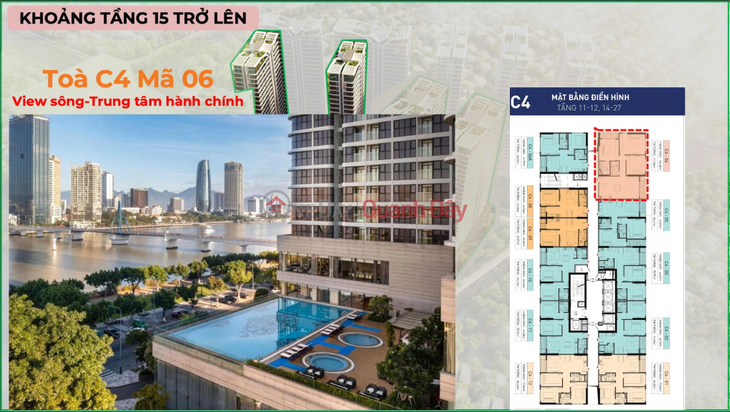 Corner apartment with 2 bedrooms, center of Da Nang, view of Han River, city and sea, price 7 billion Sales Listings