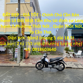 BEAUTIFUL LAND - GOOD PRICE - Owner Needs To Sell Fast Land Lot Front Huynh Chau Residential Area, Thot Not, Can Tho _0
