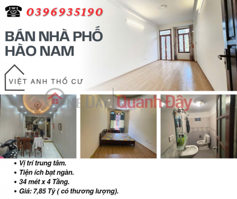 House for sale in Hao Nam Dong Da, Square Red Book, Central Area, 34mx4T, Price: 7.85 Billion, Contact: 0396935190. _0