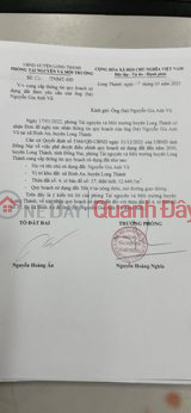 Land for sale in Binh Son, Long Thanh, 1000m2 bridge road, price 8.7 ty | Vietnam | Sales đ 8.7 Billion