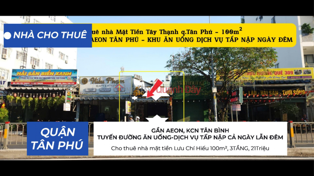 Cho thuê nhà Mặt Tiền Tây Thạnh 108m² - CẠNH AEON - KHU ĂN UỐNG-DỊCH VỤ SẦM UẤT Niêm yết cho thuê