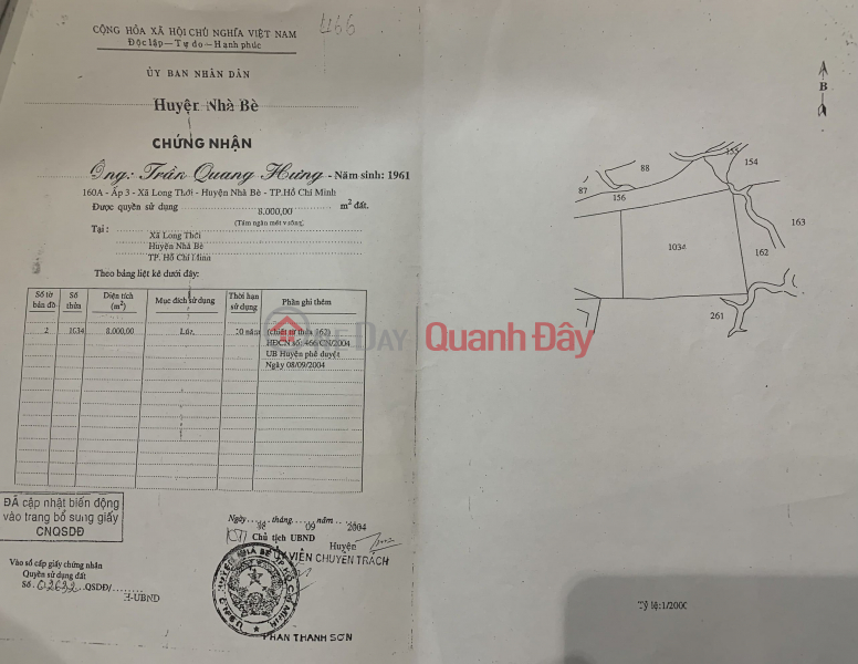 Cần bán nhanh lô đất ở Nhà Bè, giá rẻ. Niêm yết bán