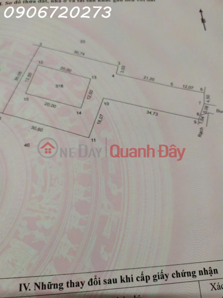 đ 10 triệu, Cần tiền bán nhanh lô đất 1888,8 m2 (sẵn 780m2 Thổ cư) 206 Vĩnh Hoà, Tân Ngãi, giá đầu tư