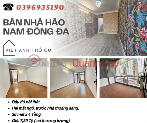 House for sale in Hao Nam, Dong Da, Two-sided alley, High-class furniture, 36mx4 floors, Price: 7.39 billion, Contact: 0396935190. _0