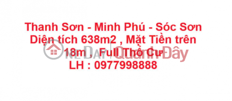 LAND LOT IN GOOD LOCATION FOR QUICK SALE Land lot located in Minh Phu commune, Soc Son district, Hanoi city _0