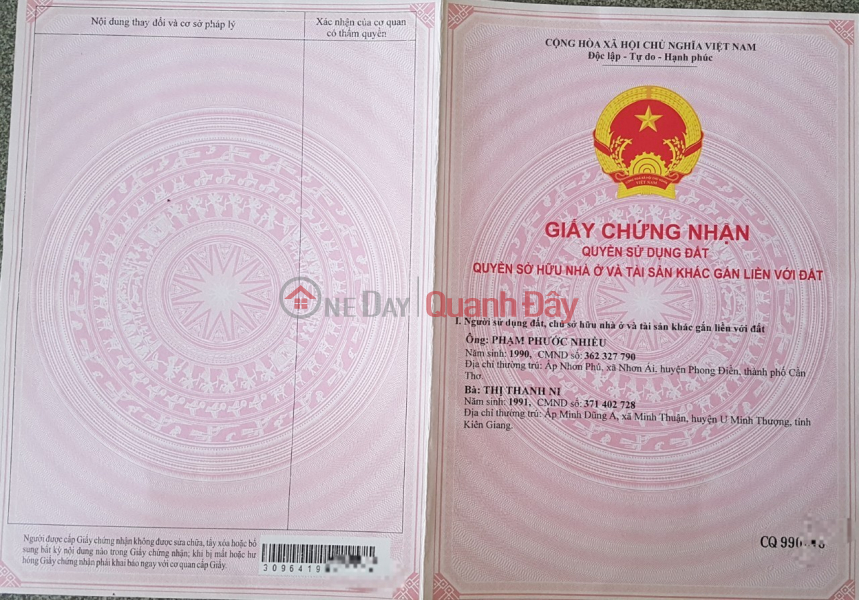 Property Search Vietnam | OneDay | Residential | Sales Listings | BEAUTIFUL LAND - GOOD PRICE For Quick Sale Front Lot In Dinh An Residential Area Cho Soc Ven Go Quao