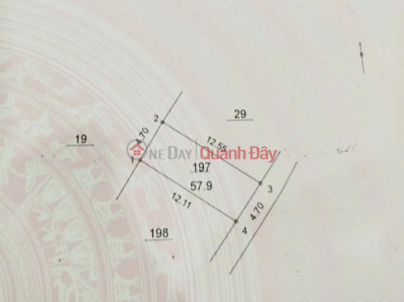 đ 2.95 Billion Land for sale in Phu My, Bien Giang, area 58m2, frontage 4.7m, price 2.95 billion VND, Ha Dong.