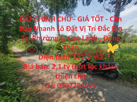 PRIME LAND - GOOD PRICE - For Quick Sale Land Lot Prime Location In Ward 6, Cao Lanh, Dong Thap _0