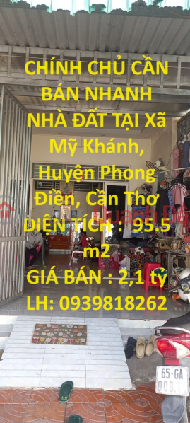 OWNERS NEED TO SELL LAND AND HOUSE QUICKLY IN My Khanh Commune, Phong Dien District, Can Tho Sales Listings