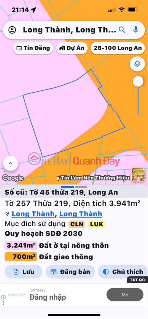 OWNER'S LAND LOT - PRIME LOCATION - Long An Commune, Long Thanh District (NOW LONG THANH COMMUNE - DONG NAI) _0