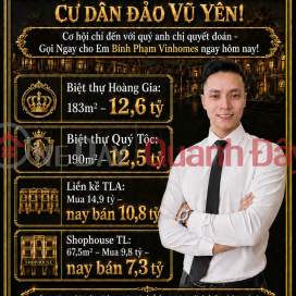 Săn hàng giá tốt tại Đảo Vũ Yên - 7,3 tỷ sở hữu ngay - Cơ hội hiếm. LH: 0936.993.166 _0