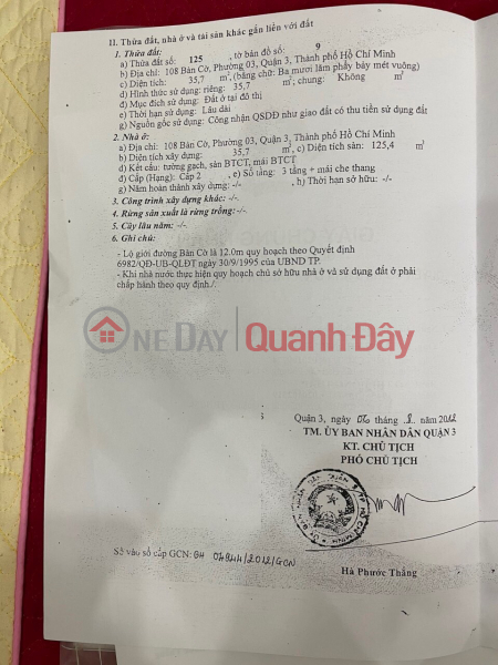 đ 12,5 tỷ, Chính chủ cần Bán gấp nhà nguyên căn 1 trệt 2 lầu 1 sân thượng tại 108 Bàn Cờ