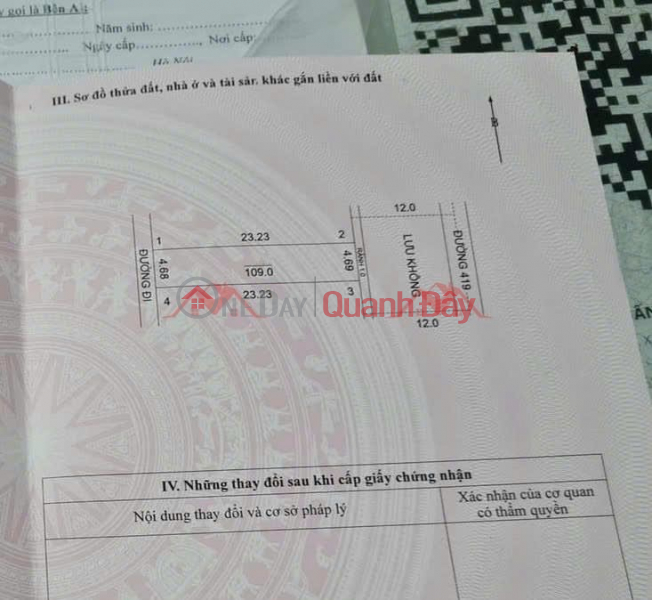 đ 8,8 tỷ SIÊU PHẨM TRỤC CHÍNH KINH DOANH 109M TẠI TỈNH LỘ 419 ĐẠI YÊN-CHƯƠNG MỸ-HÀ NỘI