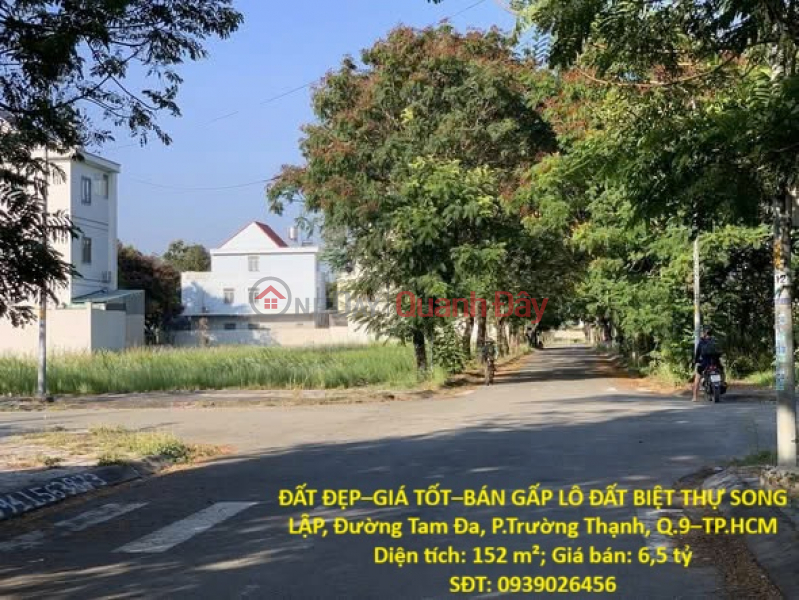 PRIME LOCATION – GREAT PRICE – URGENT SALE OF A SEMI-DETACHED VILLA PLOT, Tam Da Street, Truong Thanh Ward, District 9, Ho Chi Minh City Sales Listings