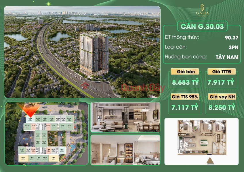 Căn góc Viwe cực đẹp căn 3N2VS DT 90,3 m2 Dự Án Galia Yên Sở TT theo tiến độ 7,9 tỷ. Niêm yết bán