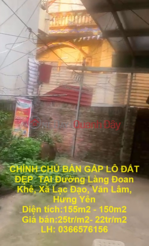 CHÍNH CHỦ BÁN GẤP LÔ ĐẤT ĐẸP TẠI Đường Làng Đoan Khê, Xã Lạc Đạo, Văn Lâm, Hưng Yên _0