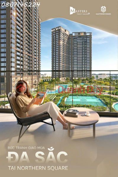 Owner needs to sell apartment in Masteri Trinity Square, area 60.4 m2, 2 bedrooms, 2 bathrooms, Van Giang, Hung Yen. Vietnam, Sales | đ 69.7 Million