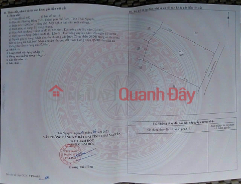 EXTREMELY RARE: A single large plot of land in the core of Pho Yen city right next to the Samsung S 1400M factory, 850m of land. _0