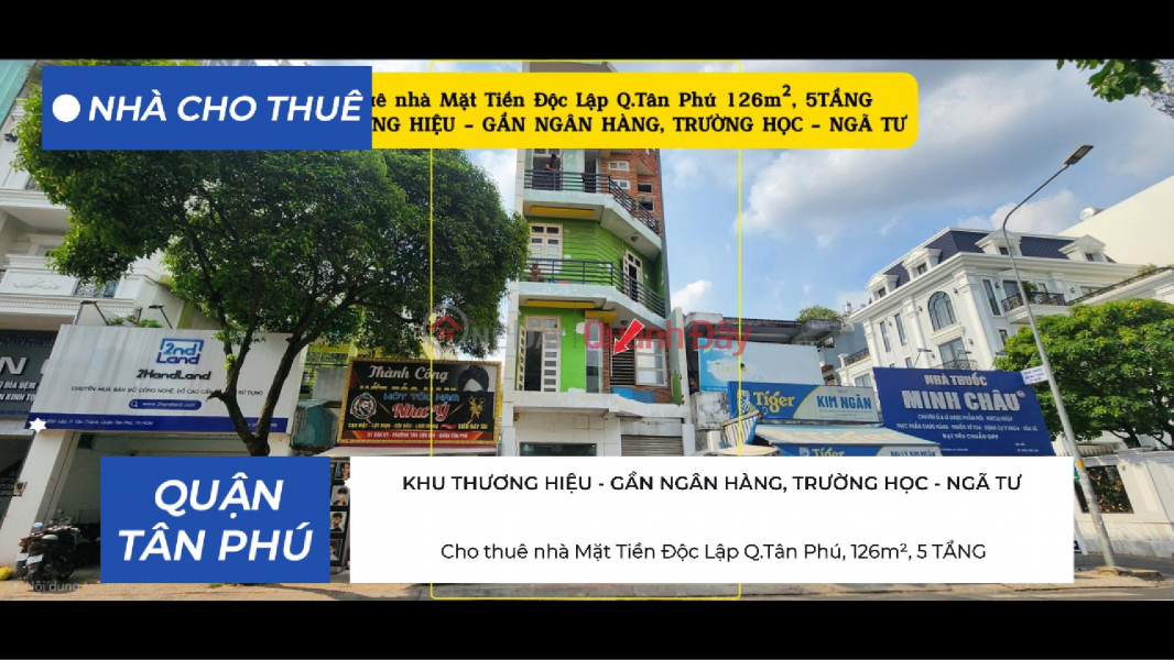 House for rent on Doc Lap Street, Tan Phu District, 126m², 5 floors - Commercial area. Rental Listings