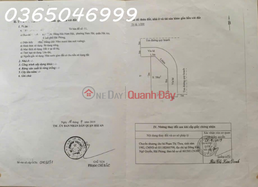 Bán 58m lô góc TĐC Đằng Hải- Nam Hải, Hải An, Việt Nam Bán đ 3,02 tỷ